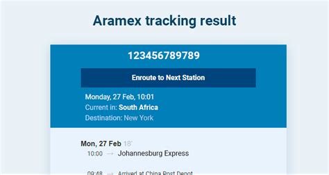 aramex tracking status